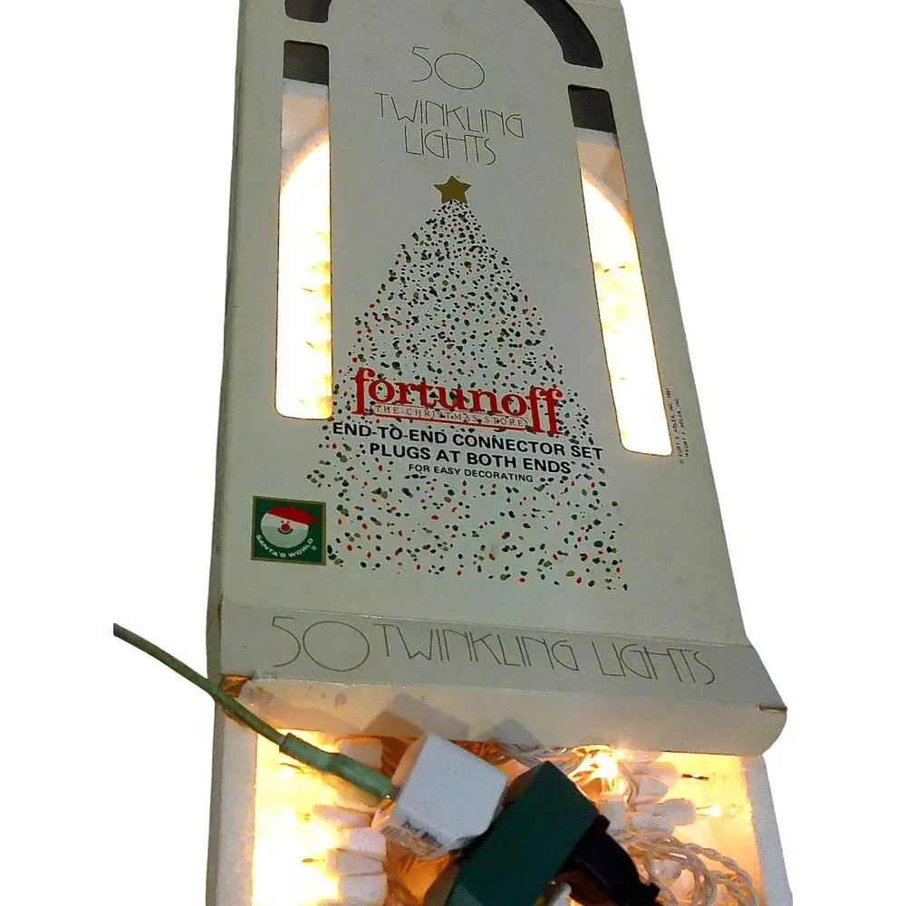 Vtg Fortunoff Kurt Adler Christmas Tree Lights 50 Twinkling End-to-End Plugs